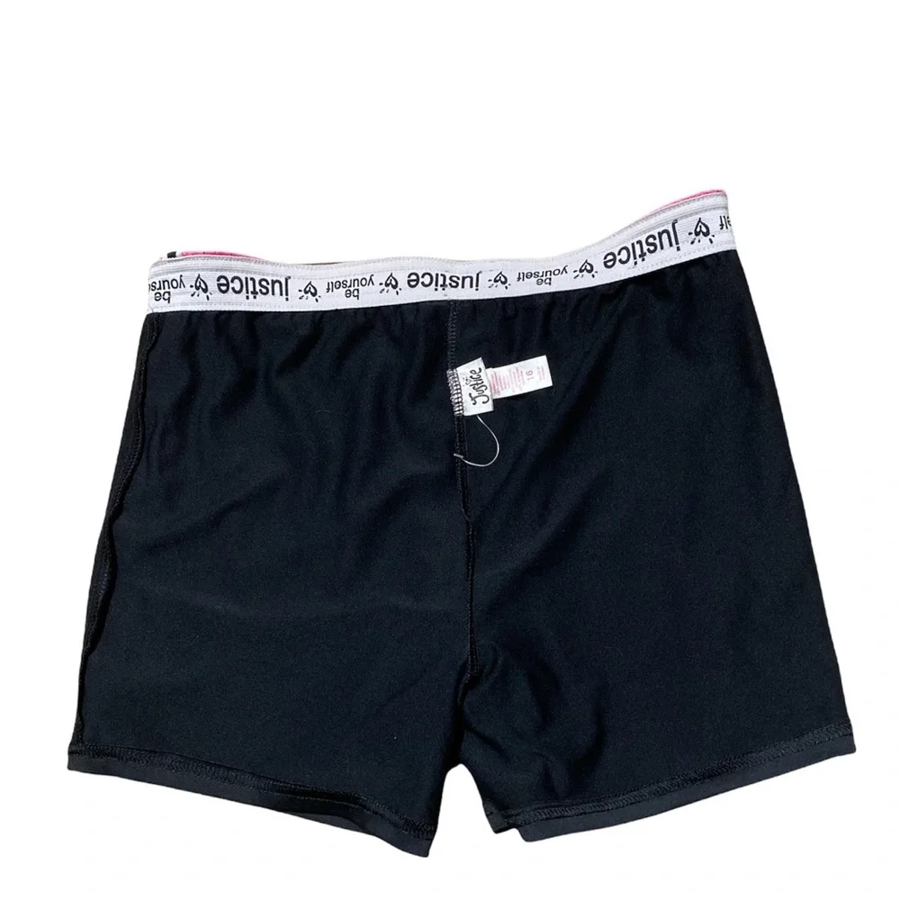 Justice Athletic Shorts Girls 16 Gym Bottoms Pink Black Athletic Gym Athleisure